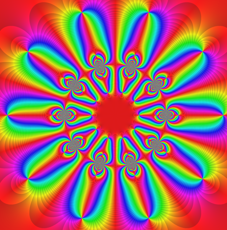 Abb.: 5-3 - 4a   cos((z ^2  + phi ^k) / (z ^2  - phi ^k)) , phi=exp(2pi*i/5), k=0:4 .